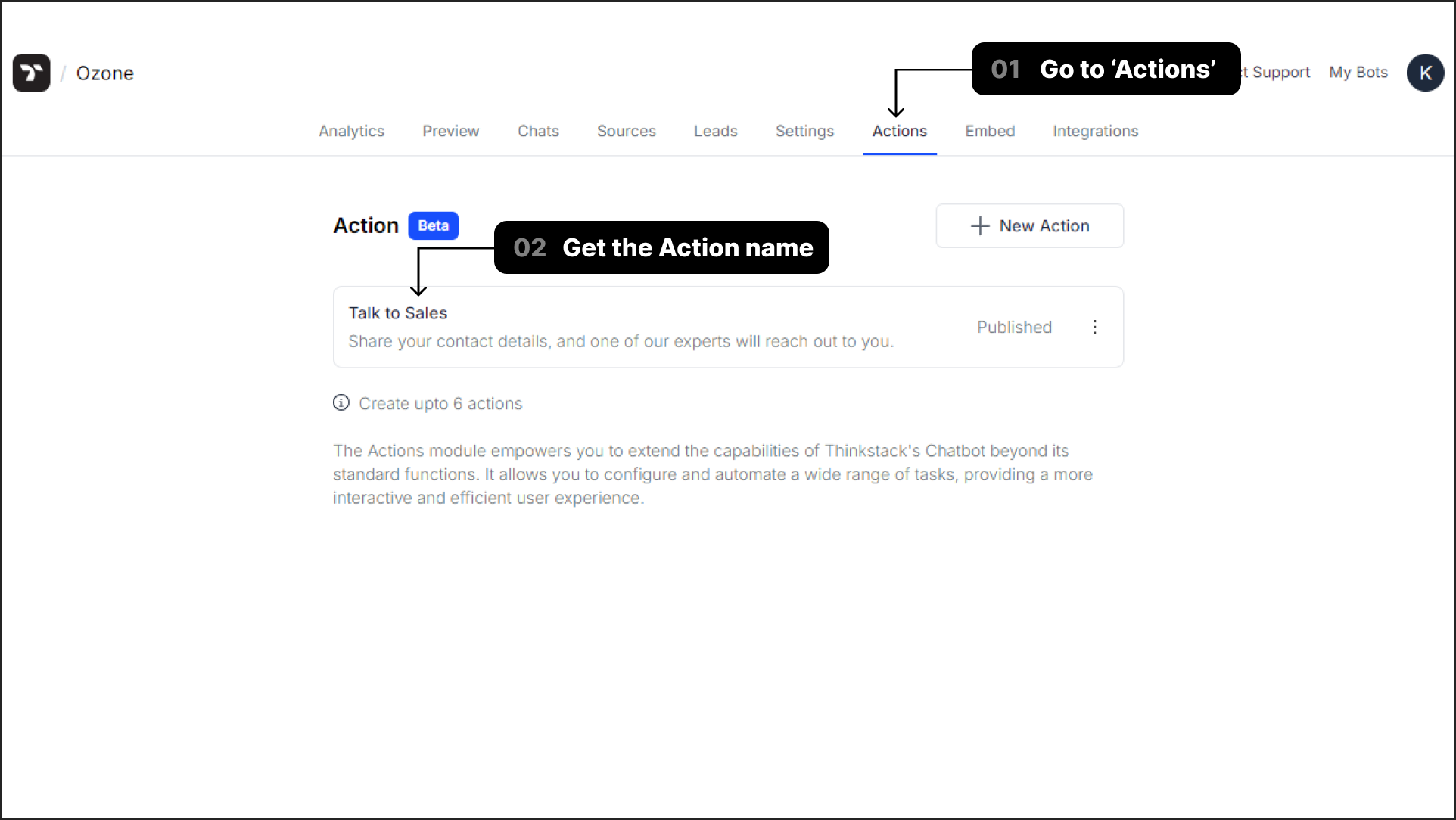 Get the Action ID