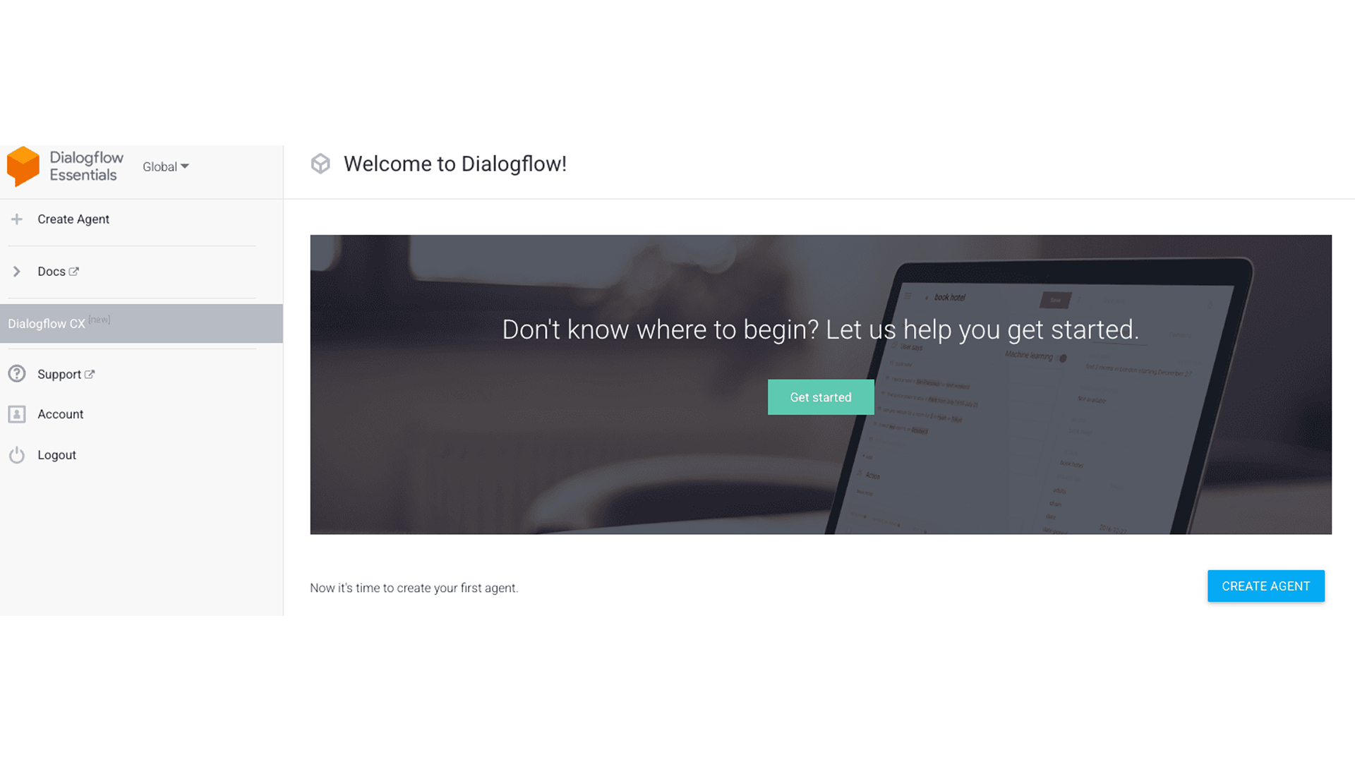google dialogflow homepage