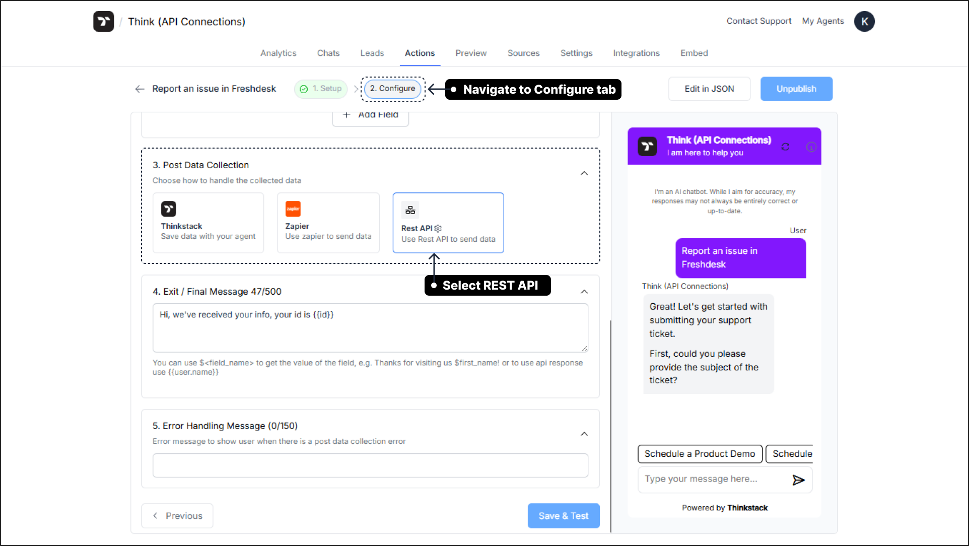 Select Rest API in Post Data Collection