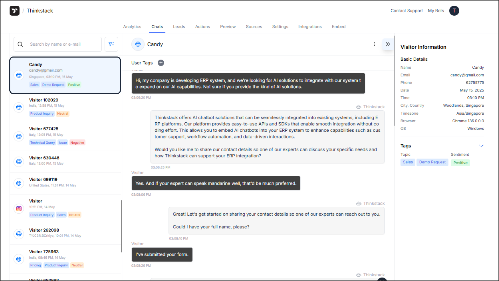 View Lead Name and Mail ID