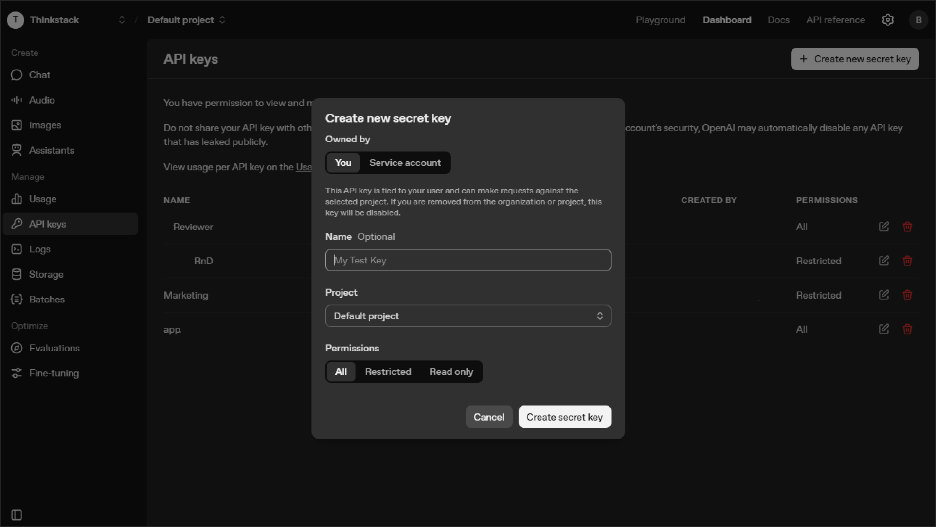Open AI API Platform