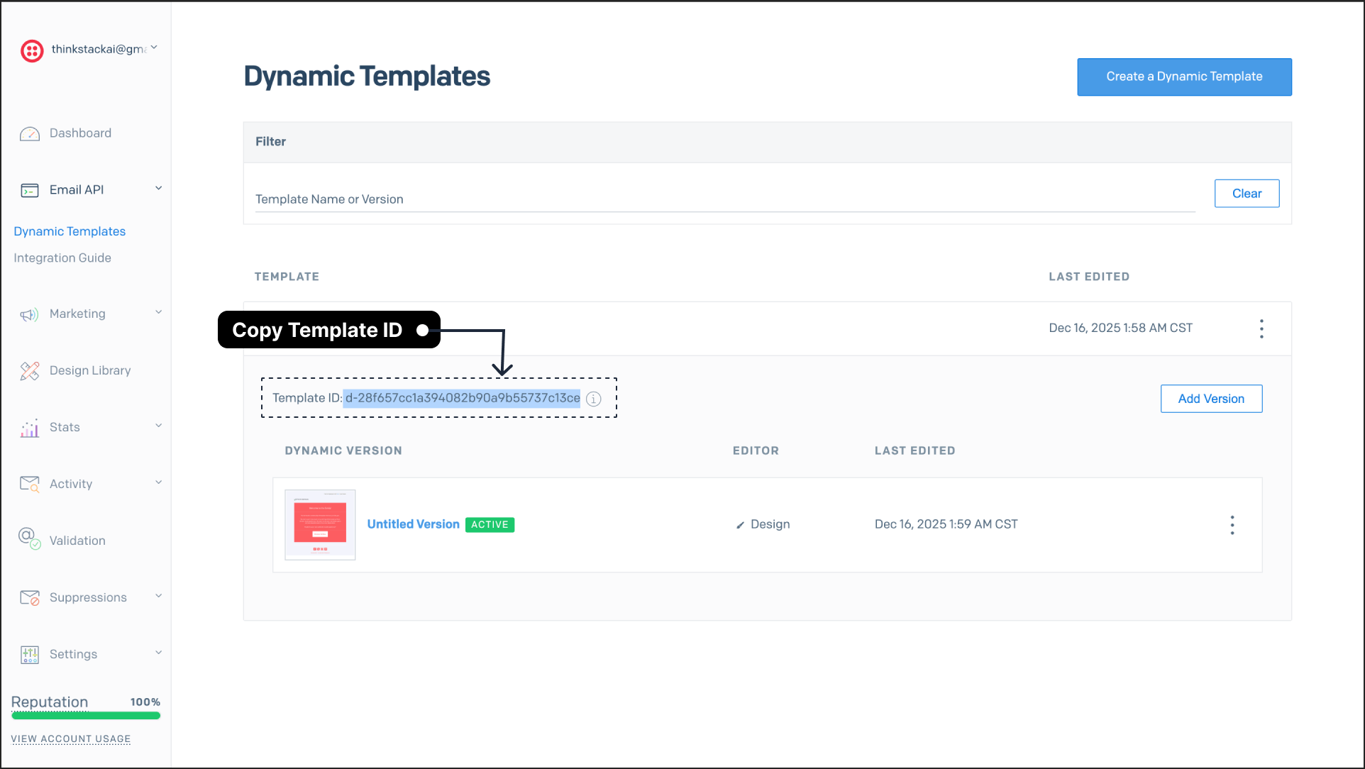 Enter Template IDs in Partner Portal